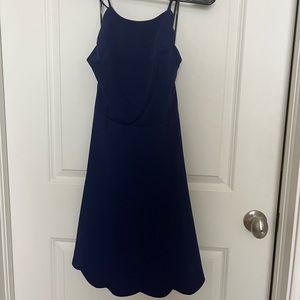 NWT Lulus Navy Blue Scalloped Mini Dress